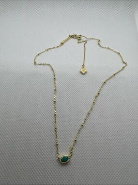 Kendra Scott Gold Necklace with Turquoise Oval Stone